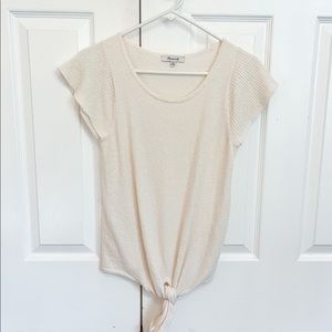 Madewell Cream Tie Top